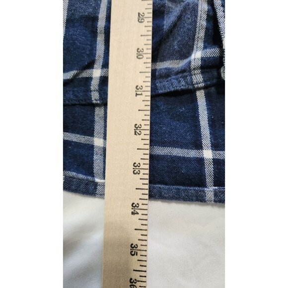 Soma Life Style XXL Blue Plaid Flannel Shirt Cozy Layer Casual Grunge Cabincore - Picture 8 of 8